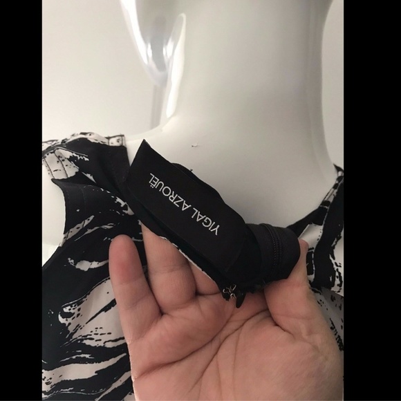 NEW $1490 Yigal Azrouel Print‎ Wrap Midi Dress in Black/White [SZ 8 ] - Picture 7 of 8